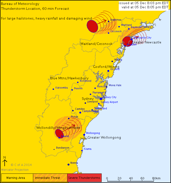 Nsw Detailed Severe Thunderstorm Warning Large Hail Heavy Rain Damaging Winds Au Alert 1274