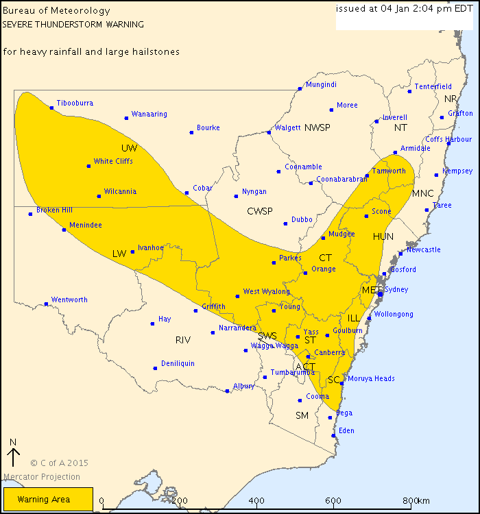 Nsw Severe Thunderstorm Warning Large Hail Heavy Rain Ewn Au Alert