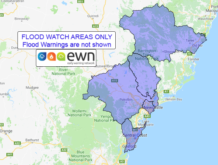 Nsw Flood Watch Central Coast Newcastle Lower Hunter And Manning