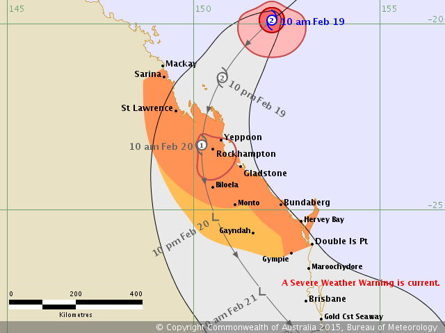 QLD Tropical Cyclone Warning: Mackay to Double Island Point - ewn.com ...