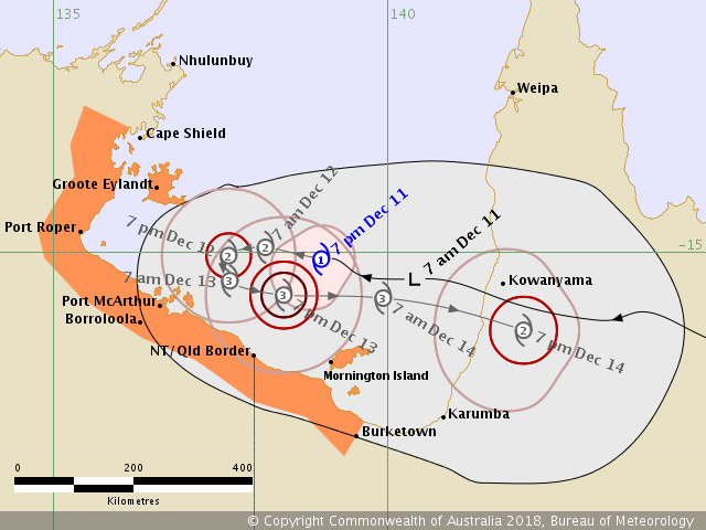 QLD Tropical Cyclone Warning: Cape Shield (NT) to Burketown (QLD) - ewn ...