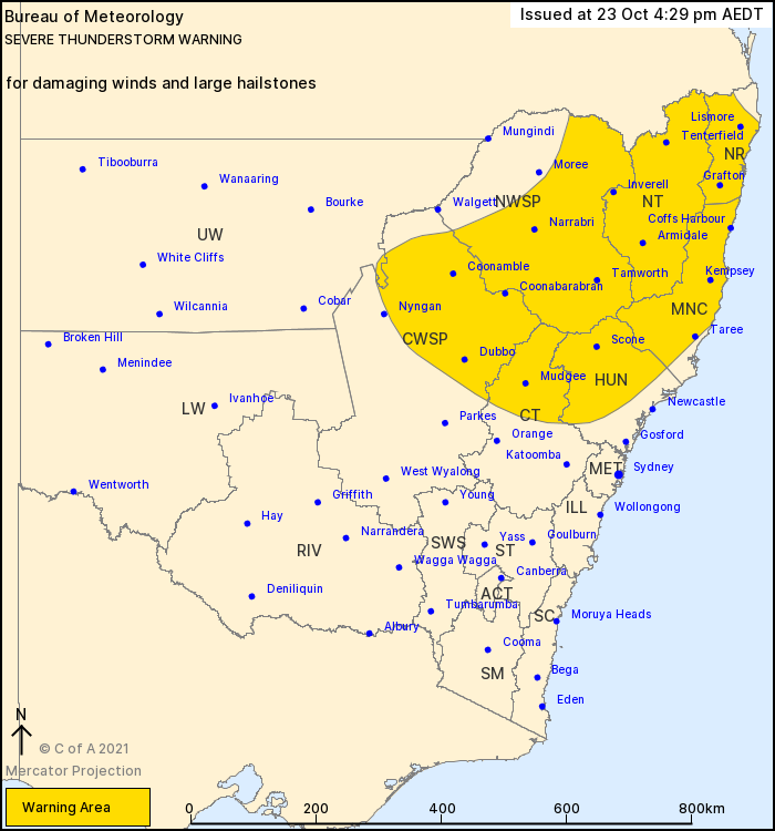 NSW Severe Thunderstorm Warning: Large Hail, Damaging Winds - ewn.com ...
