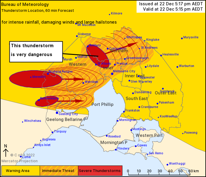 Melbourne Area Severe Thunderstorm Warning: Large Hail, Damaging Winds ...