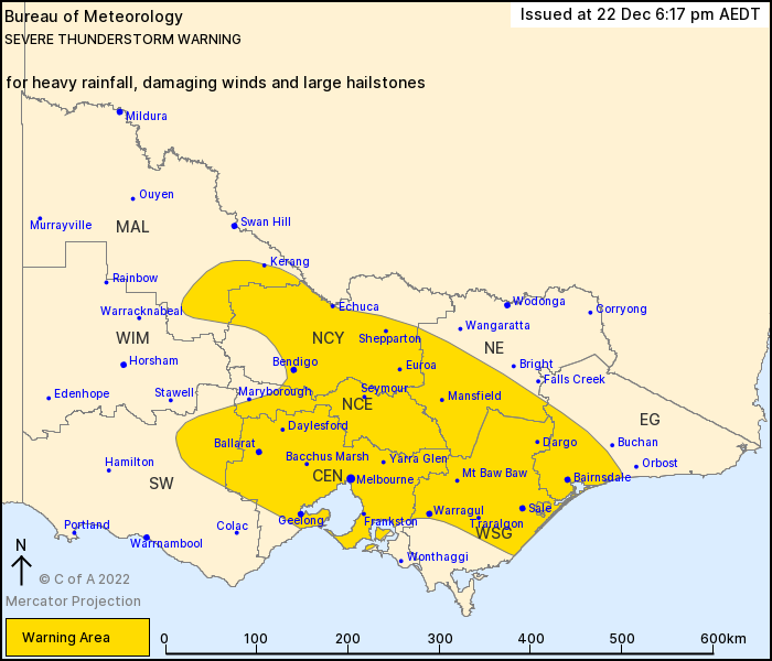 Vic Severe Thunderstorm Warning Large Hail Damaging Winds Heavy Rain Au Alert