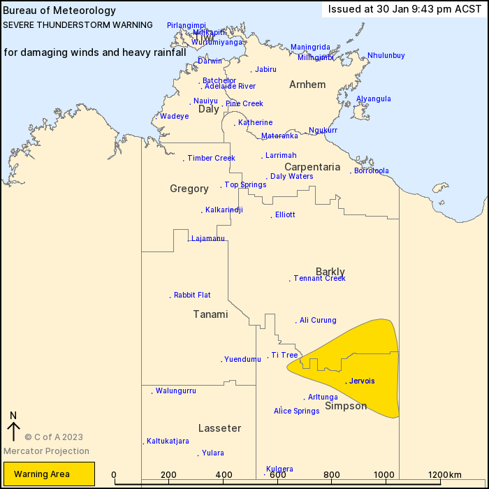 NT Severe Thunderstorm Warning: Damaging Winds, Heavy Rain - ewn.com.au ...