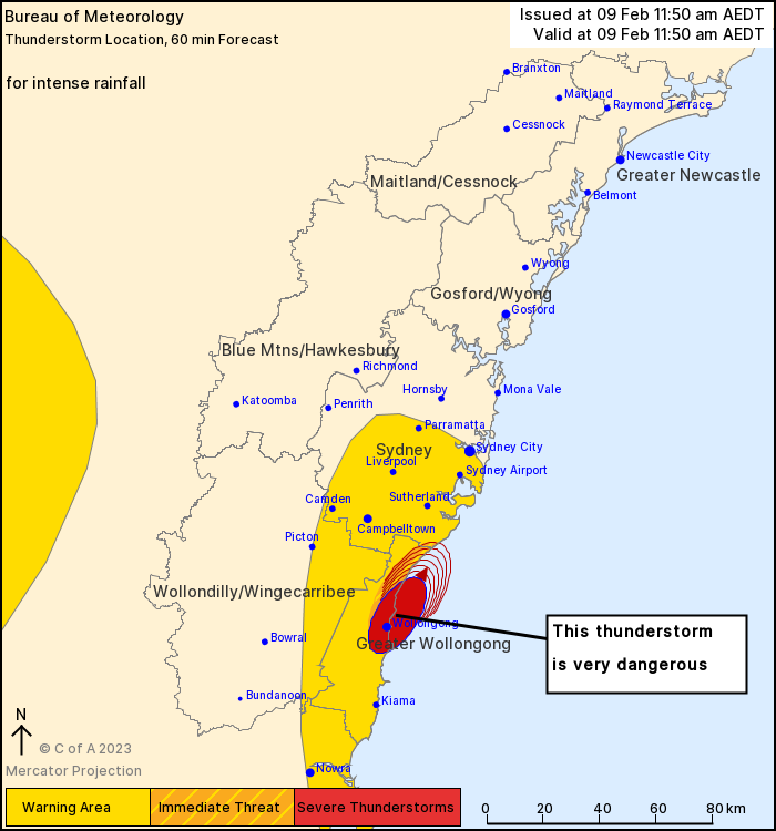NSW Detailed Severe Thunderstorm Warning: Intense Rain - ewn.com.au Alert