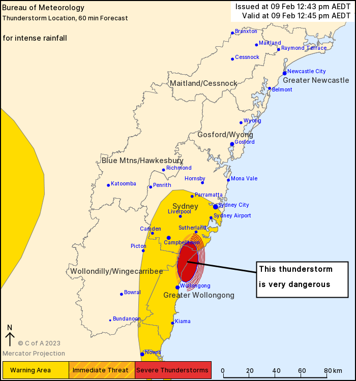 NSW Detailed Severe Thunderstorm Warning: Intense Rain - ewn.com.au Alert