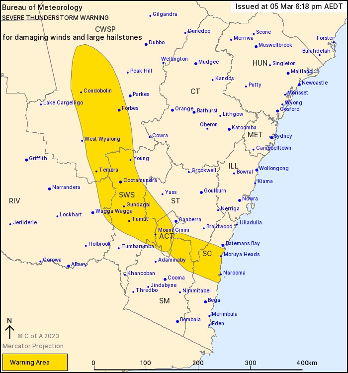 NSW Severe Thunderstorm Warning: Large Hail, Damaging Winds - ewn.com ...