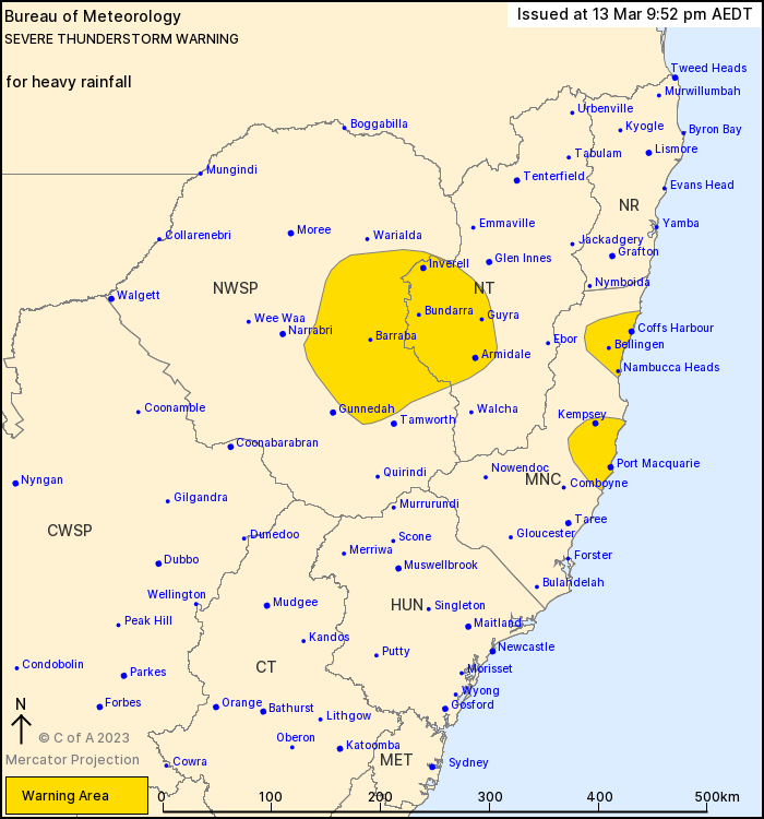 NSW Severe Thunderstorm Warning: Heavy Rain - ewn.com.au Alert