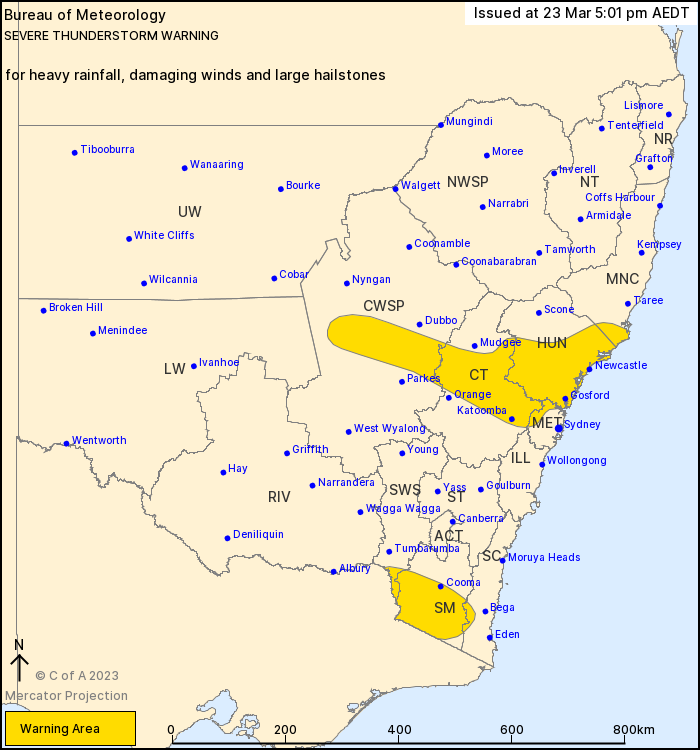 NSW Severe Thunderstorm Warning: Heavy Rain - ewn.com.au Alert