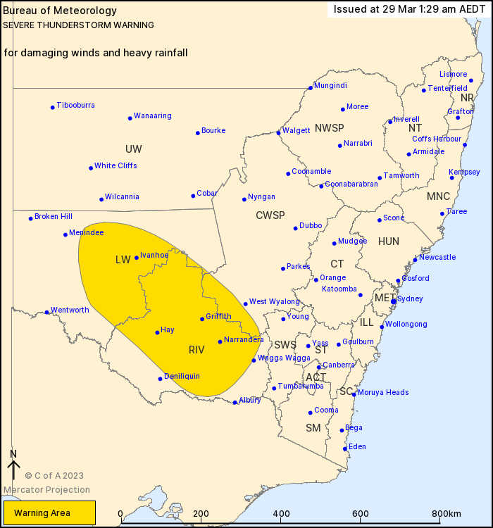 NSW Severe Thunderstorm Warning: Heavy Rain - ewn.com.au Alert