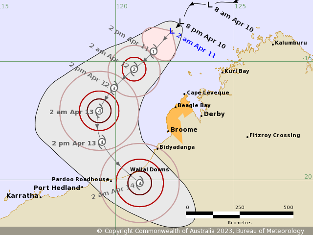 WA Tropical Cyclone Watch: Cape Leveque to Broome, Not Including Broome ...