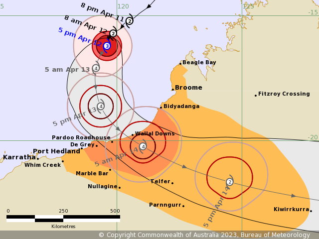 WA Tropical Cyclone Warning: Bidyadanga to Port Hedland and to Adjacent ...