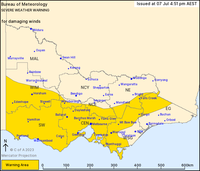 Vic Severe Weather Warning Damaging Winds Au Alert