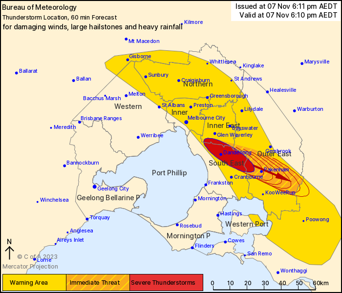 Melbourne Area Severe Thunderstorm Warning: Large Hail, Damaging Winds ...