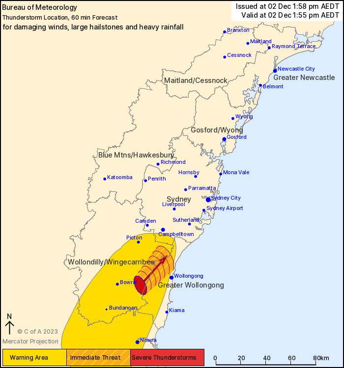 NSW Detailed Severe Thunderstorm Warning: Large Hail, Damaging Winds ...