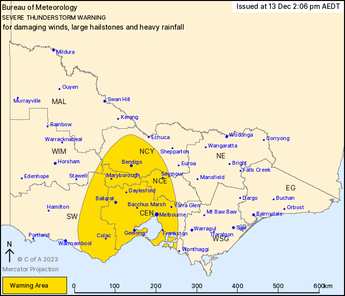 Vic Severe Thunderstorm Warning Large Hail Damaging Winds Heavy Rain Au Alert