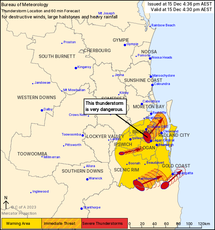 Southeast Qld Severe Thunderstorm Warning Large Hail Destructive