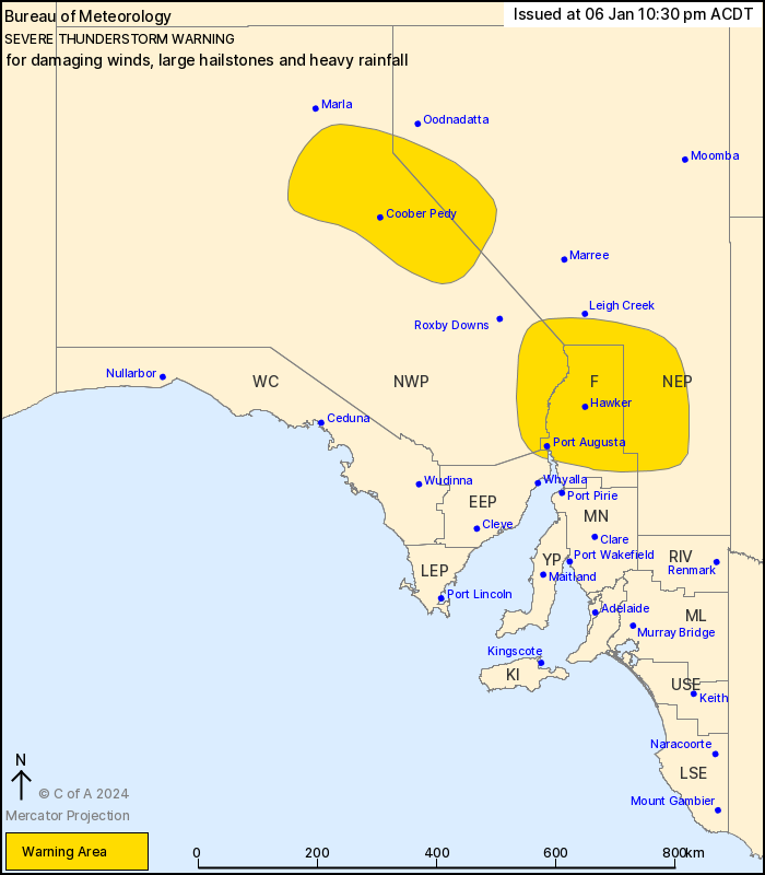 SA Severe Thunderstorm Warning: Large Hail, Damaging Winds, Heavy Rain ...