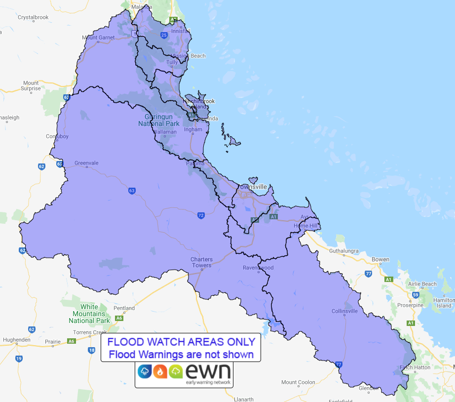 QLD Flood Watch: North Tropical Coast between Innisfail and Ayr - ewn ...