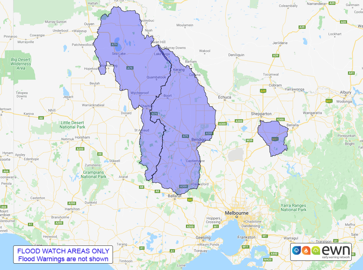 VIC Flood Watch Avoca, Loddon, and Seven and Castle Catchments ewn