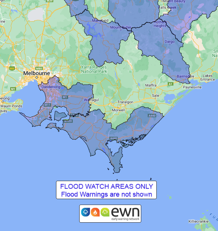 VIC Flood Watch: Parts of Gippsland, Central and North East Victoria ...