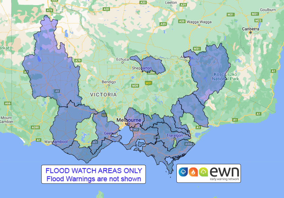 VIC Flood Watch Northern and Parts of Southern Victoria Alert