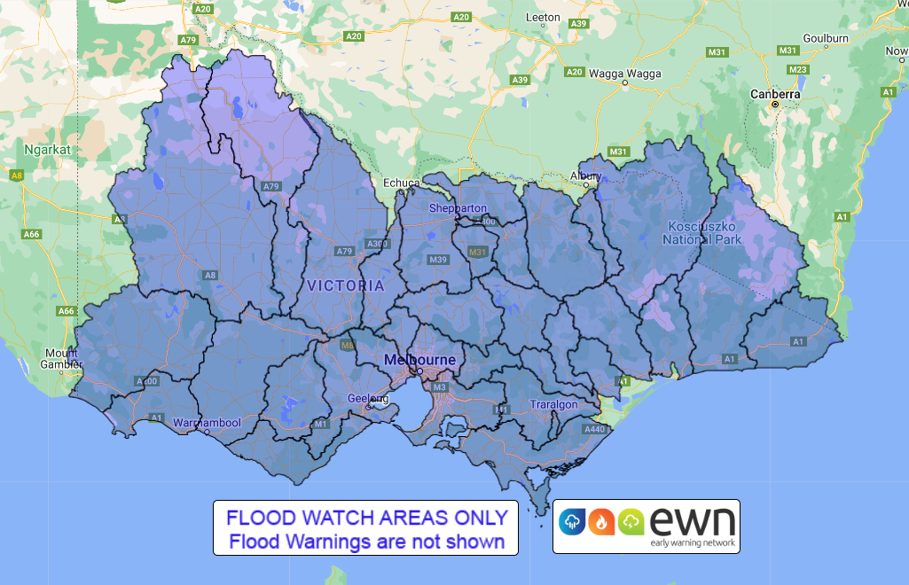 VIC Flood Watch Parts of Victoria Alert
