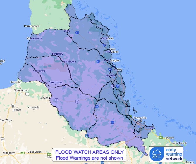 QLD Flood Watch: North Tropical Coast, parts of the Cape York Peninsula ...