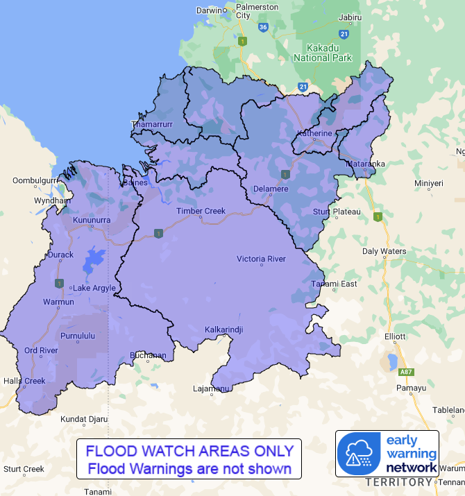 NT Flood Watch: Victoria River below Kalkarindji, the Katherine, Daly ...